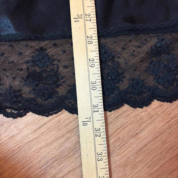 Halston goth fairy coquette lace mini slip dress black sz small vanity whimsy - Picture 8 of 8